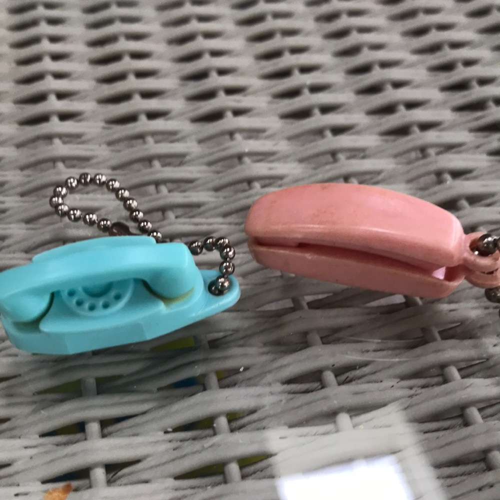 Vintage Princess Telephones Keychains. 1960s